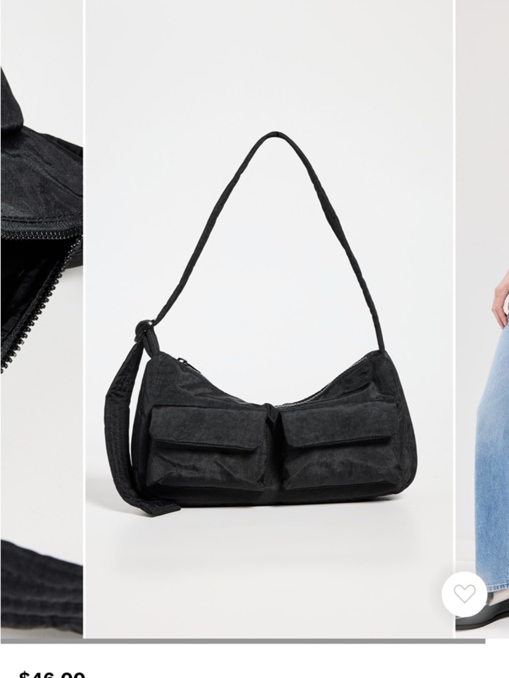 BAGGU Cargo Shoulder Bag- Black - Picture 7 of 8